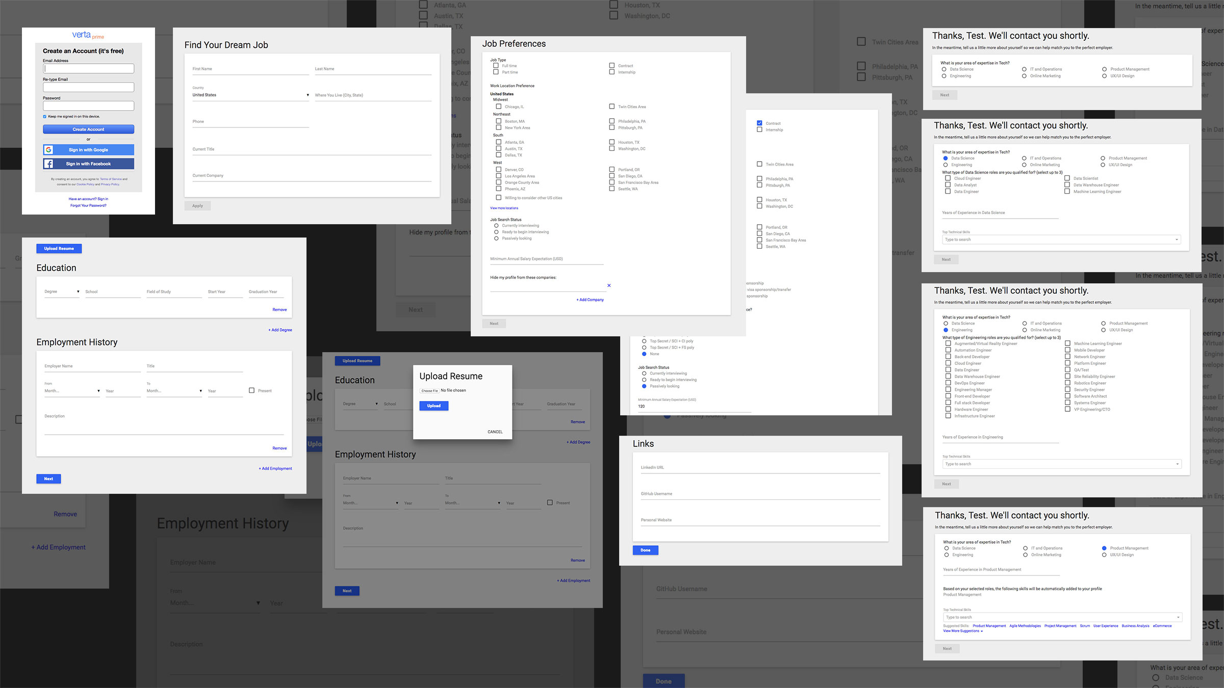 Existing 13-page application flow with fragmented candidate experience